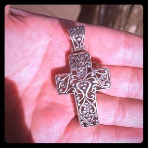 Carolyn Pollack Sterling Floral Cross Pendent